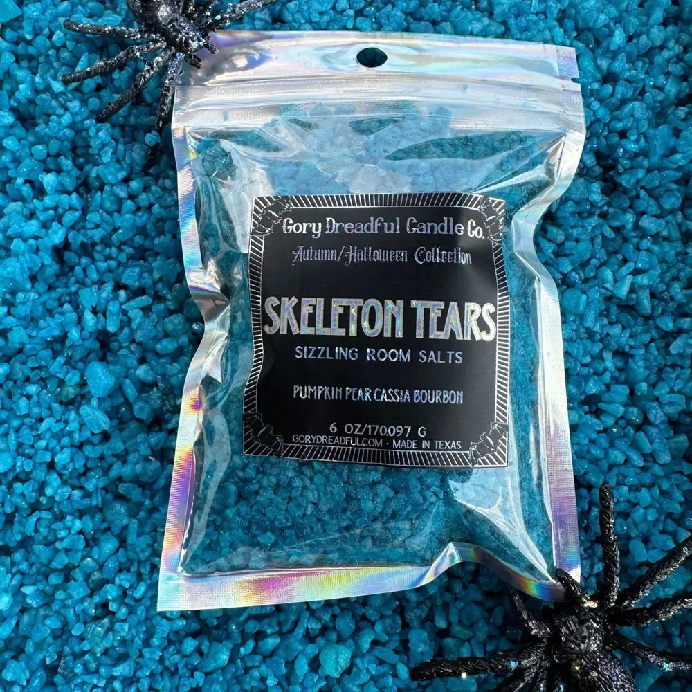Skeleton Tears Sizzling Room Salt Crystal Potpourri: Pumpkin Pear Cassia Bourbon